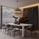Top marble dinning table sets luxury 8 chairs modern marble dining table set