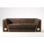 Classic Light Luxury Lounge Sofa, Italian Style 3 Seat Fabric Sofa