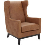 Modern back tufted leather Comfortable arm chair