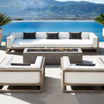 Nordic Modern Hotel Terrace Leisure Sofa Combination steel Frame Outdoor Garden Sofa Set