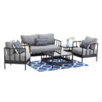 Modern outdoor lounge sectional sofa set wood outdoor furniture garden sofas