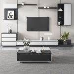 Modern cabinet tv furniture sets luxury living room tv display stand and coffee table set