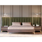 vertical patterned headboard bed set