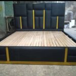 beautiful black patterned bed