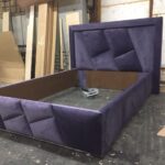 a modern 1patterned tufted bed