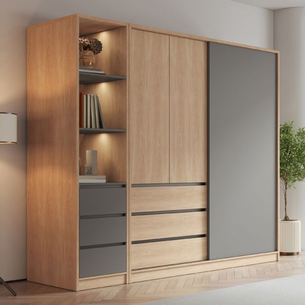 modern wooden sliding-door wardrobe