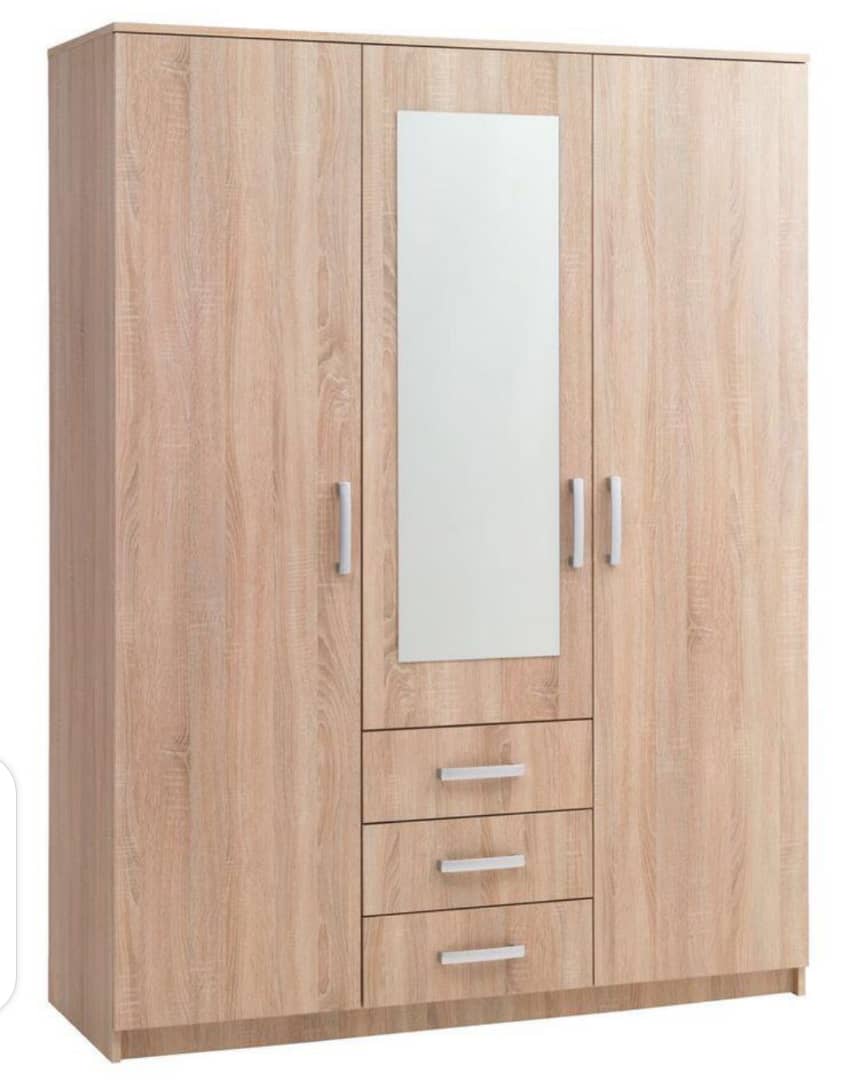 3-Door Wardrobe with Mirror