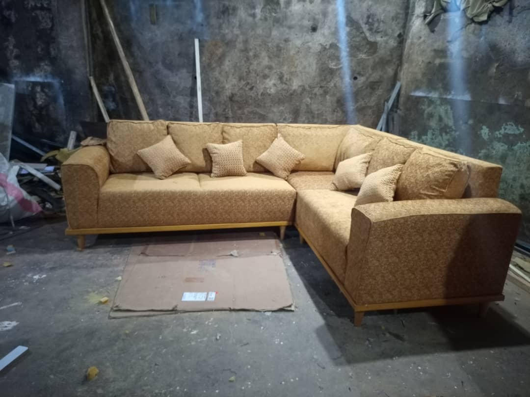 L-shaped living sofa.