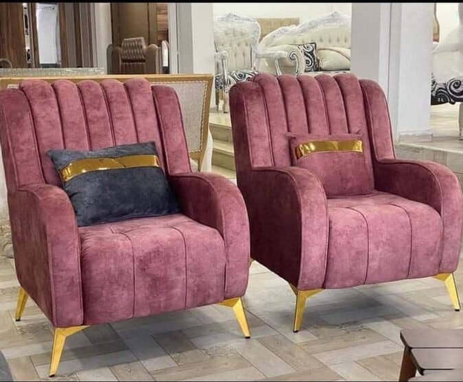 101/03 modern velvet single-seater armchairs