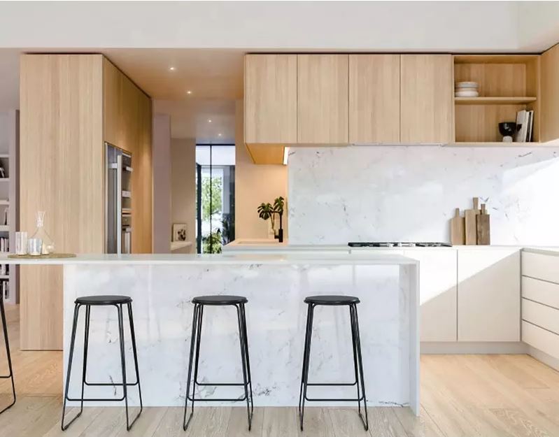 a modern, minimalist kitchen