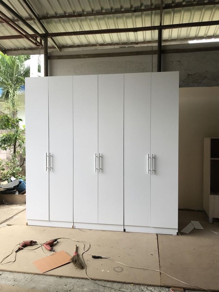 white multi-door wardrobe