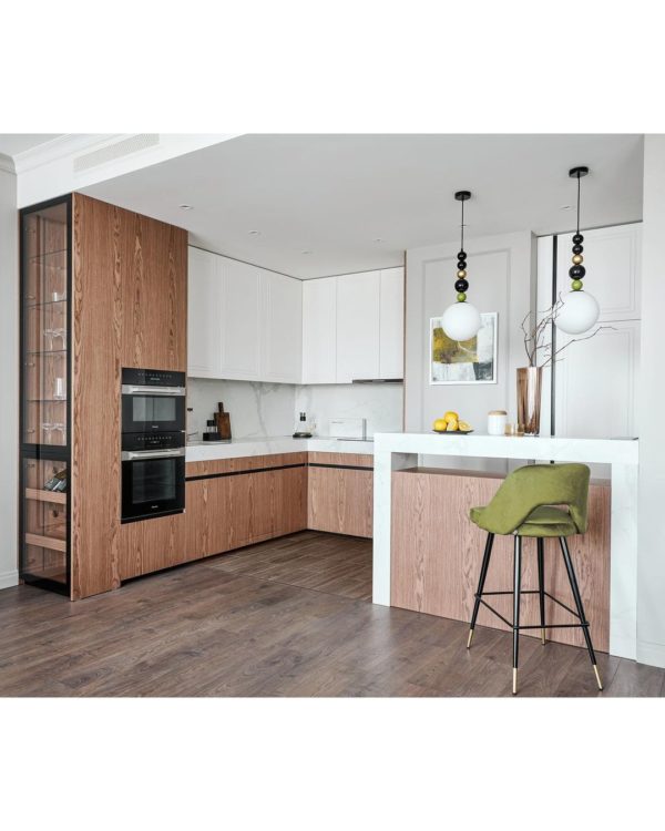 a modern L-shaped modular kitchen design
