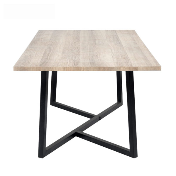 104/01 modern rectangular dining table with a wood-effect top