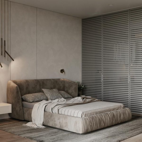 112/04 Italy Light Luxury art design King / queen size double bed, modern bedroom furniture