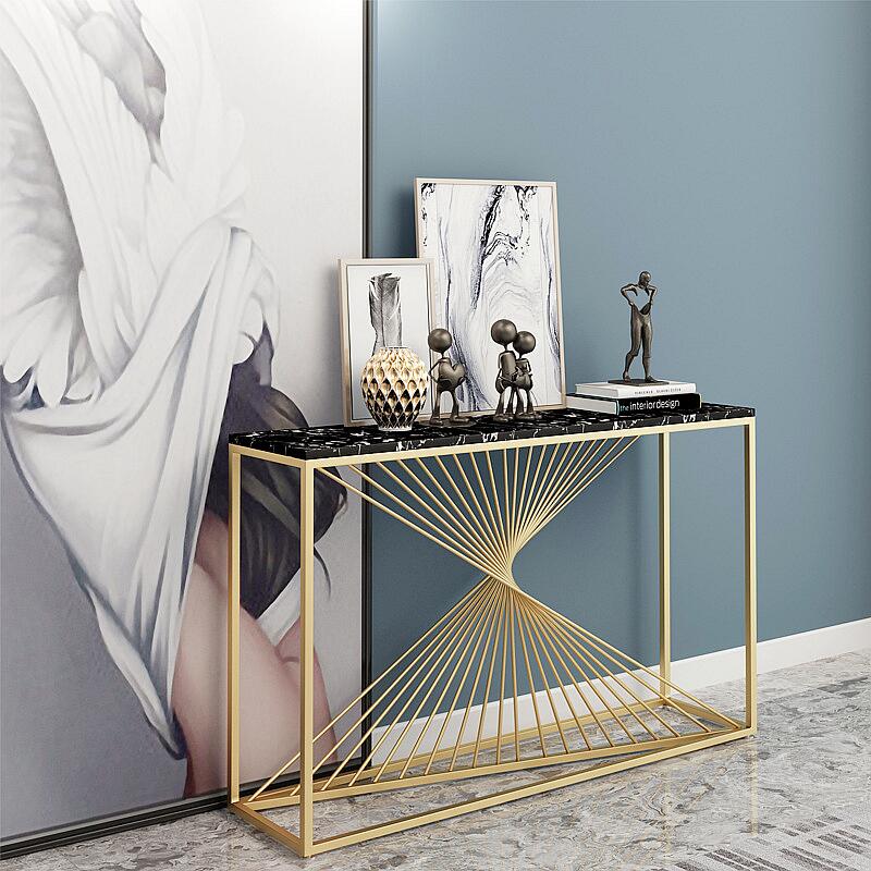 104/02 Nordic Golden Marble Console Table