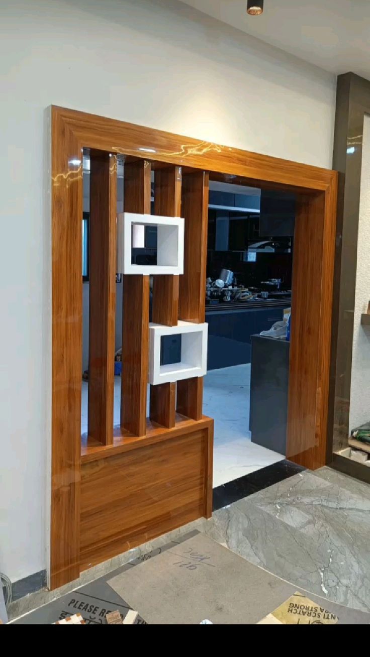 102/01 modern wooden room partition