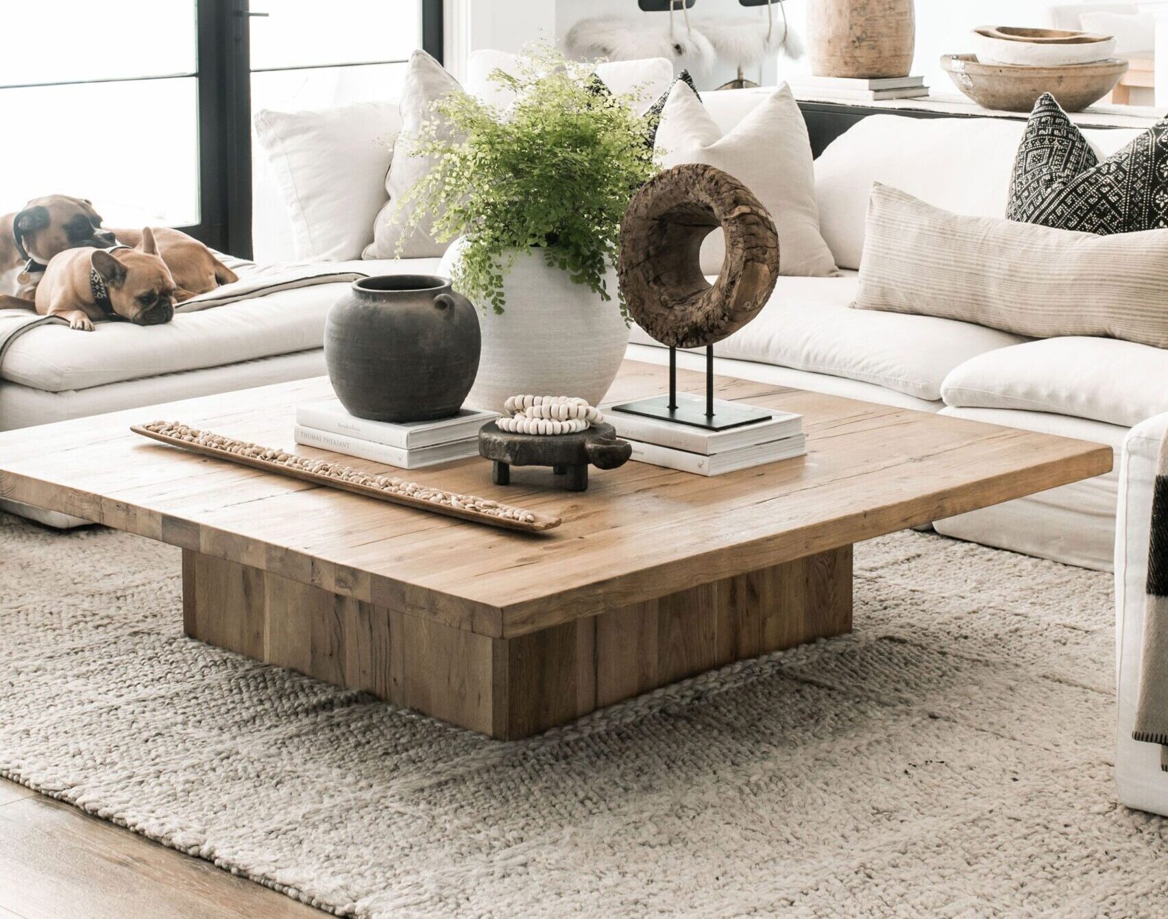 104/09 square, solid wood coffee table