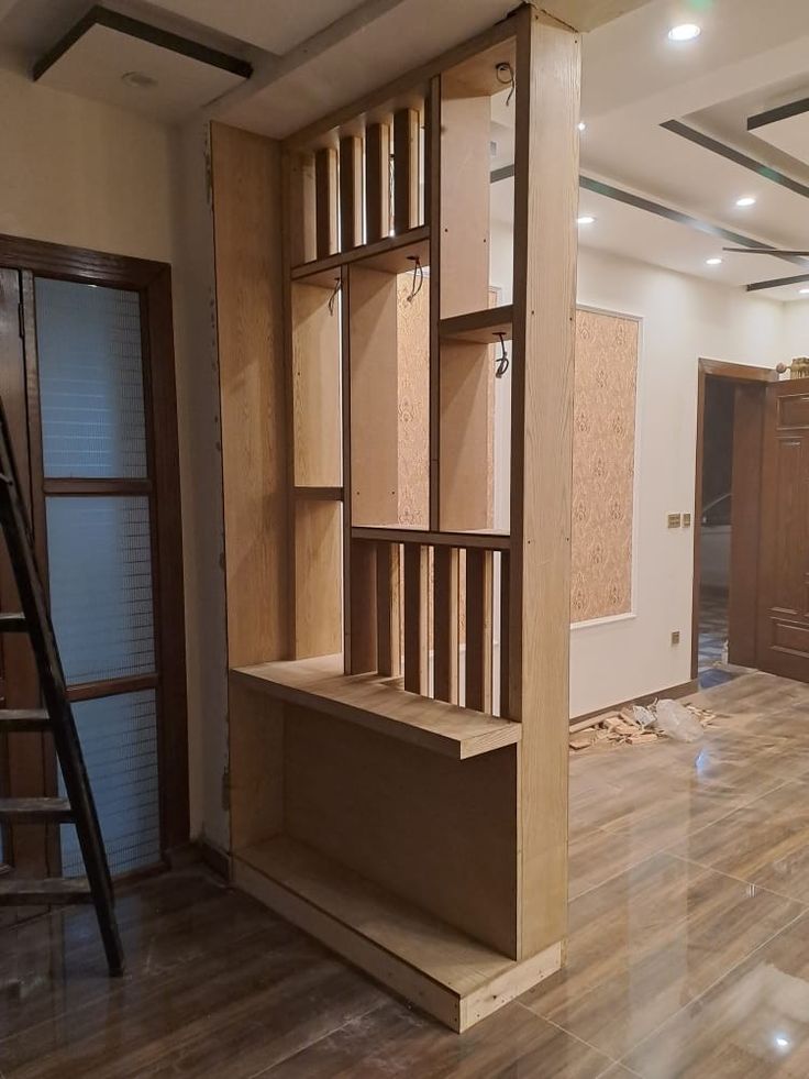 wooden room partition