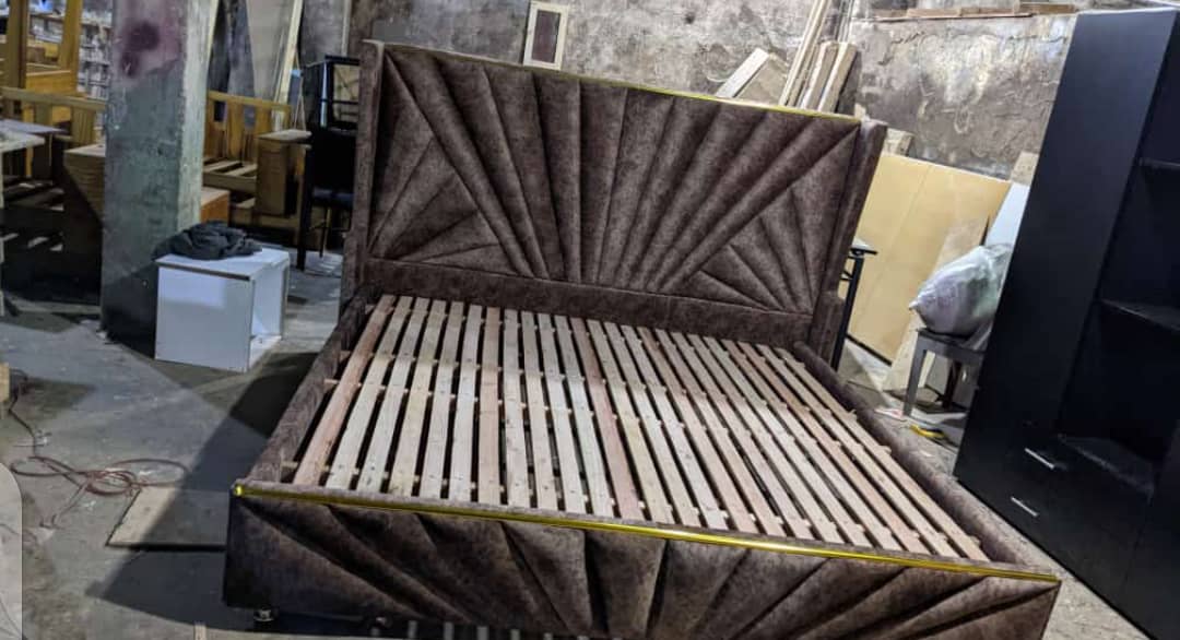 a modern beautiful v designed bed