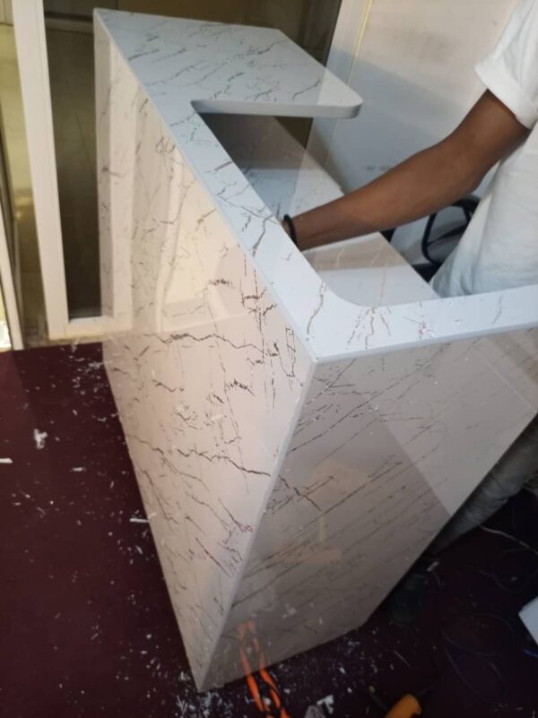 custom-made faux marble reception