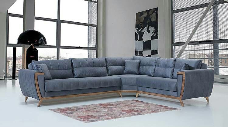 101/08 fabric L-shaped corner sofa