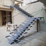 101/02 modern, custom-fabricated metal staircase
