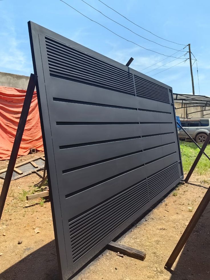 a modern metal sliding gate