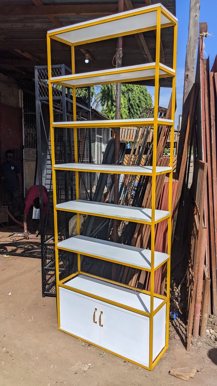 modern metal bookshelf