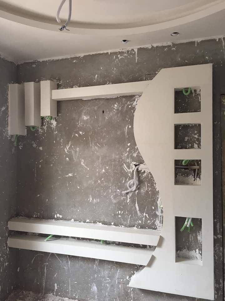 gypsum plaster (P.O.P) TV wall unit