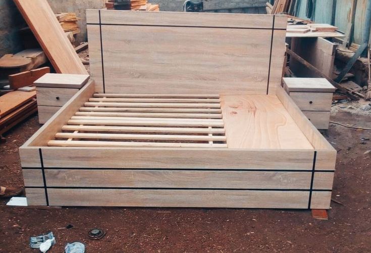 modern solid wood bed frame