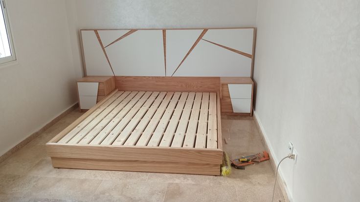 109/08 modern wooden platform bed