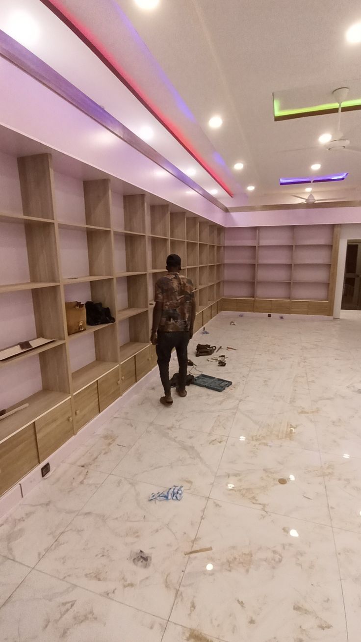 retail store interior with shelves