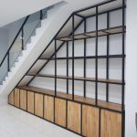 103/03 custom-built industrial-style staircase storage unit