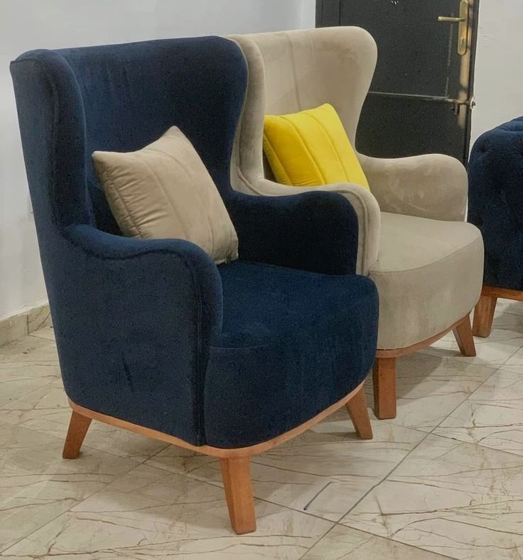 104/10 velvet wingback accent chairs