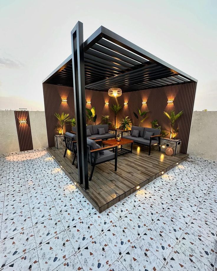 102/10 modern pergola outdoor seating area