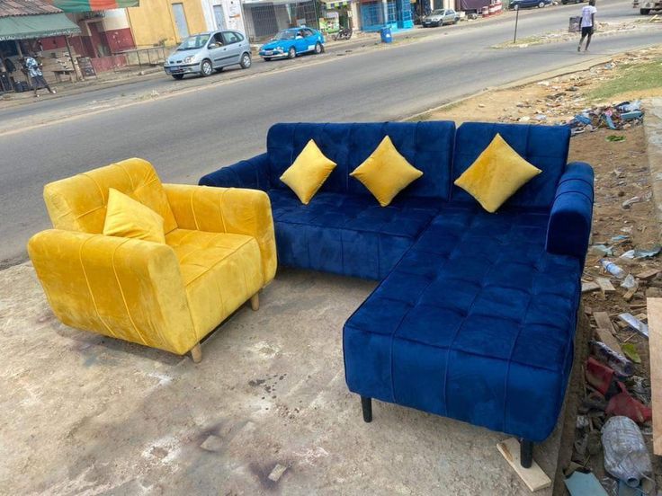 L-shaped sectional sofa set.