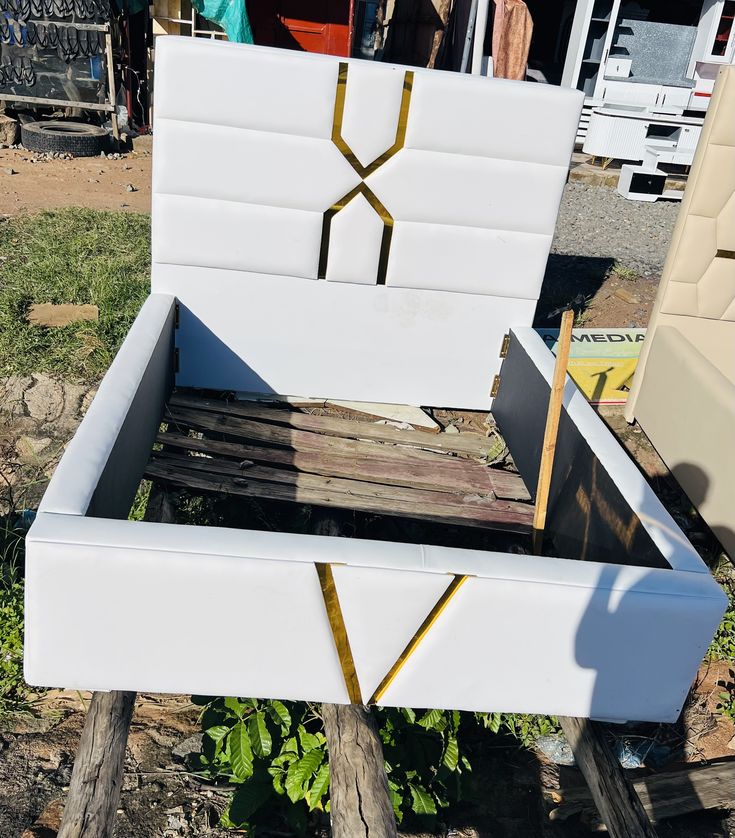 a luxury upholstered wooden bed