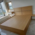 109/07 modern wooden floating bed frame