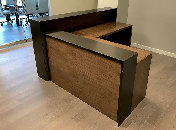 modern L-shaped reception desk
