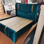 106/05 standard sized green queen sized bed frame