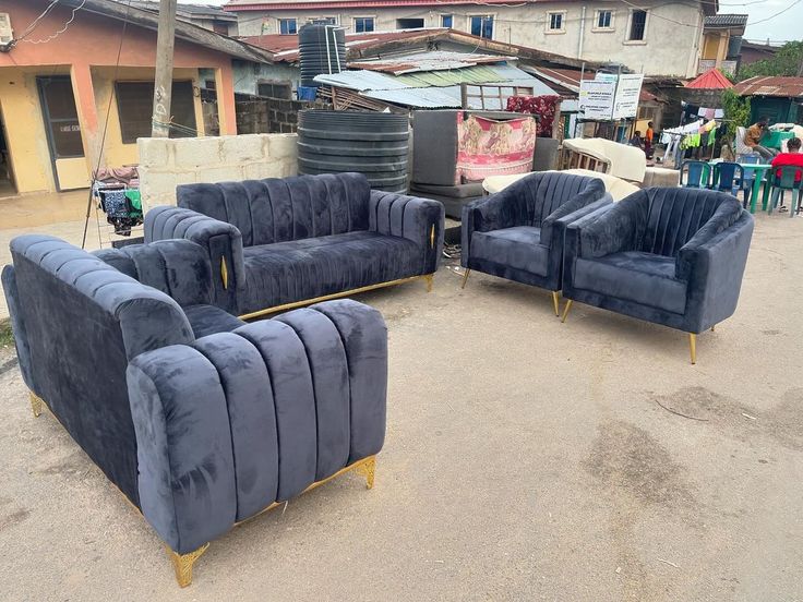 tufted living room sofa set