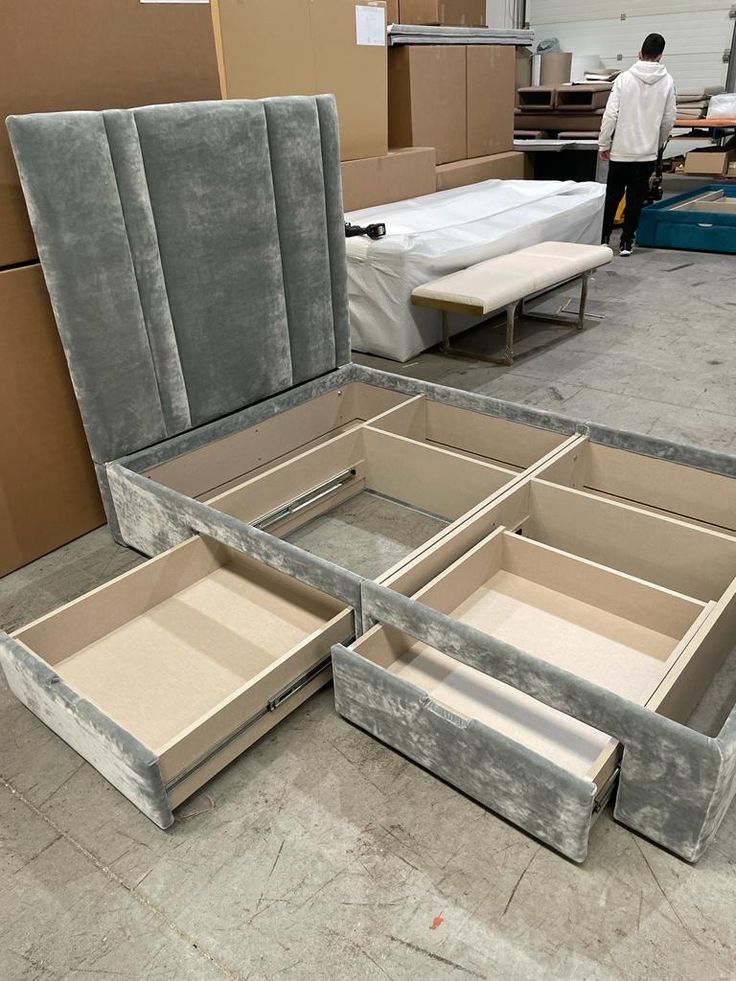 velvet divan storage bed