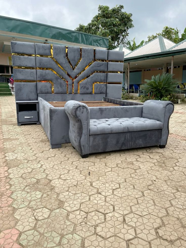 a luxurious modern queen-size upholstered bed set