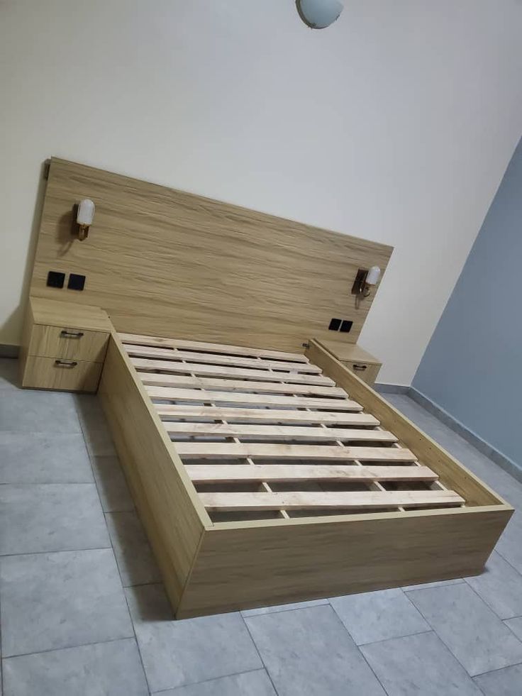 modern wooden bed
