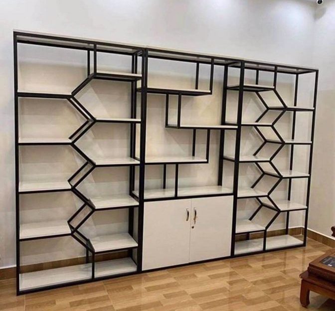 metal display partition with storage