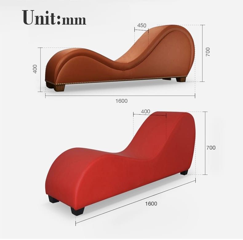 111/12  modern S-shape faux leather yoga chaise lounge chair