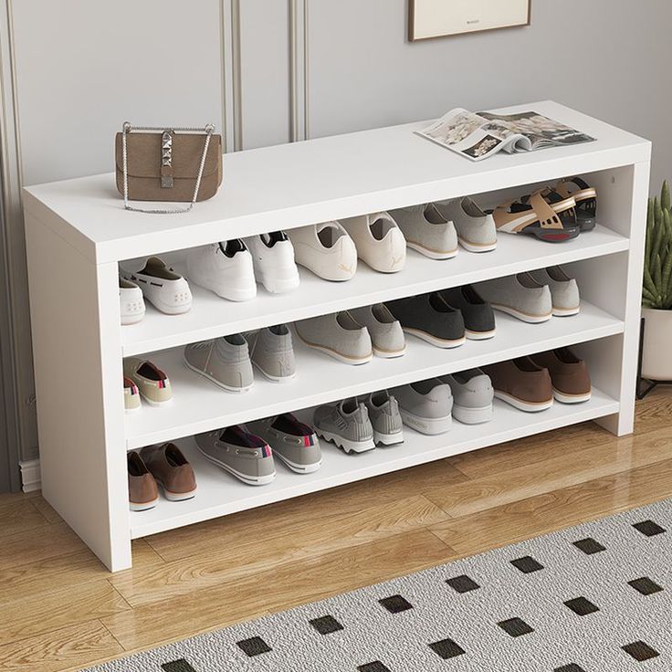 minimalist shoe rack bench