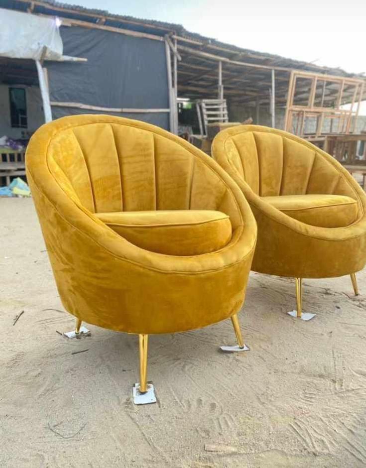 yellow velvet accent chairs