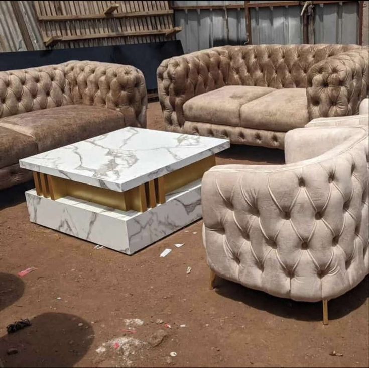 tufted sofa set